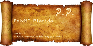 Pakó Placida névjegykártya